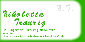 nikoletta traurig business card